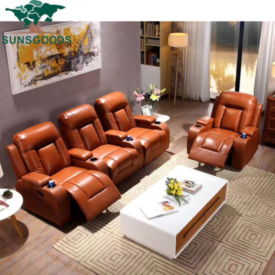 China Low MOQ Electric Recliner Home Theater 3 Seater Furniture .