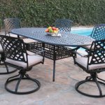 DOMI OUTDOOR LIVING Rainier Cast Aluminum Outdoor Patio Set 7 .