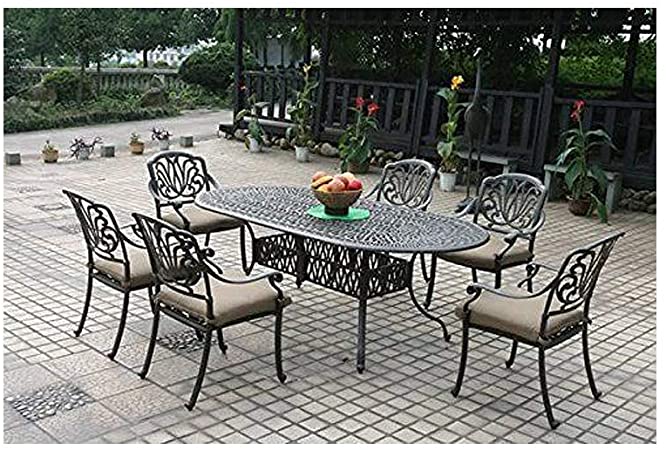 Amazon.com: Cast Aluminum Patio Furniture Elisabeth 7pc Outdoor .