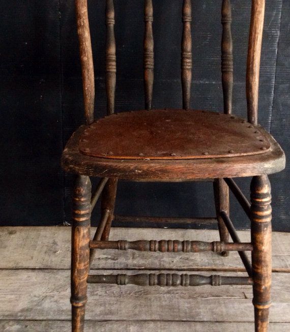 Primitive Antique Spindle Back Chair, Urban Farmhouse, Kitchen .