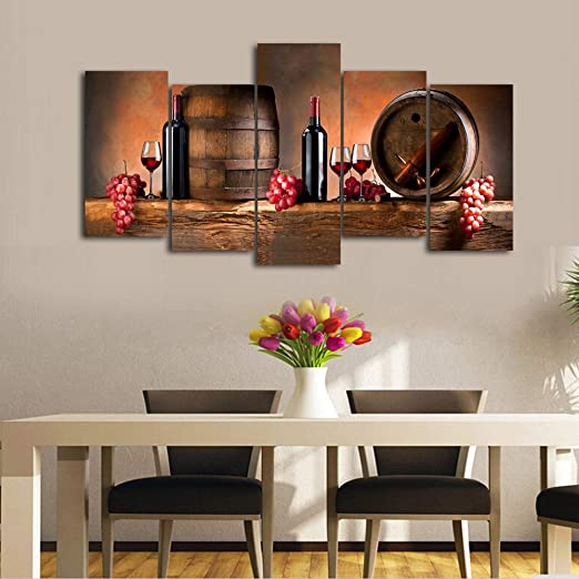 Amazon.com: Cao Gen Decor Art-K60527 5 panels Wall Art Fruit Grape .