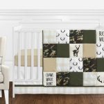 Green and Beige Deer Buffalo Plaid Check Woodland Camo Baby Boy .