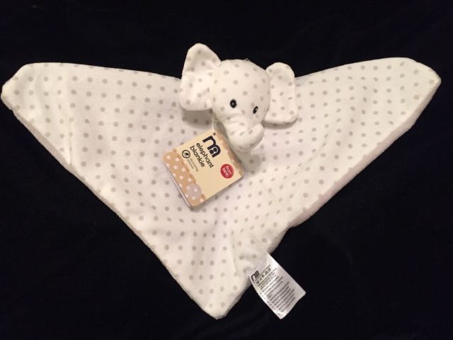 mothercare Elephant Blankie White Beige Dot Cream Blanket .