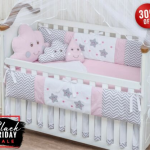 Details about Raindrop Cloud Star Pink Baby Girl 08 pc Nursery .