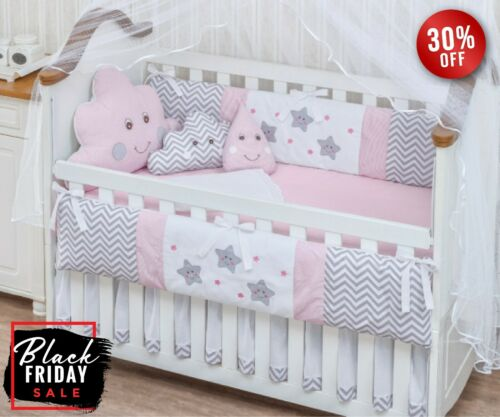 Details about Raindrop Cloud Star Pink Baby Girl 08 pc Nursery .