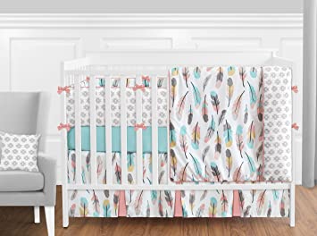 Amazon.com : Feather Baby Girls 9 Piece Crib Bedding Set with .