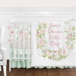 Blush Pink, Mint and White Shabby Chic Butterfly Floral Baby Girl .