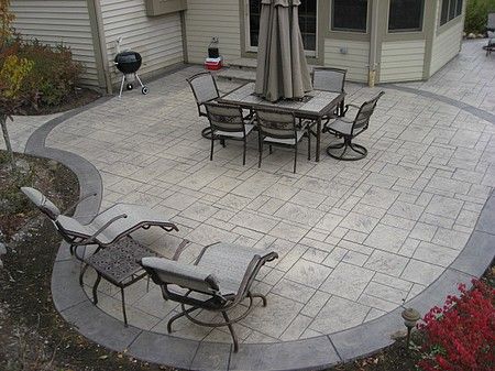 Stamped concrete patio-has the color, pattern and shape I'm .
