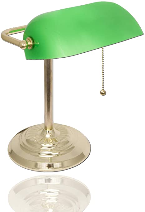 Bankers Desk Lamp Green Glass Shade