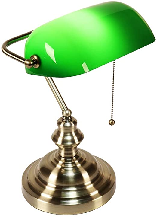Amazon.com: Desk Lamp/Bankers Lamp/Office Lamp White Glass Shade .