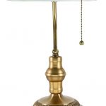 Traditional Bankers Lamp, Brass Base, Handmade Emerald Green Glass .