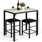 Amazon.com - Dining Set Table 2 Chairs Counter Height Faux Marble .