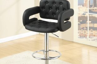 Poundex F1561 kossini black tufted back faux leather with arms .