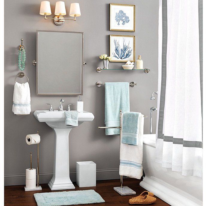 Linen Trim Shower Curtain | Bathroom design decor, Bathroom decor .