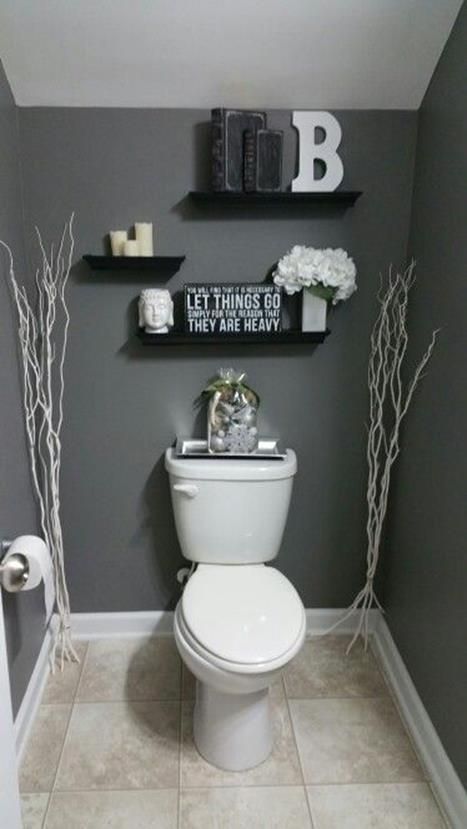 40 Perfect Gray Half Bathroom Decorating Ideas On A Budget .