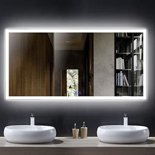 Amazon.com: Decoraport Dimmable Antifog LED Bathroom Mirror .