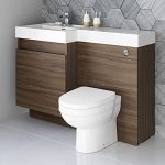 1200mm Walnut Vanity Unit Modern Toilet Bathroom Sink Left Hand .