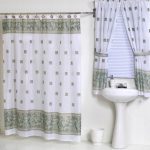 Windsor Jade Green Fabric Shower Curtain w. available matching .