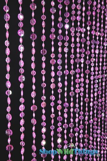 Diamante Duo Beaded Curtain - Pink Iridescent - 3 ft x 6 ft | Door .