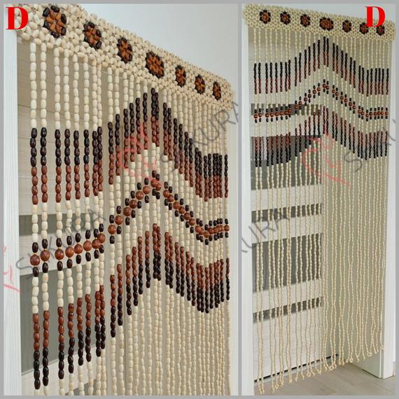 Beaded Door Curtain Ivory color Decor Wood curtain gift blinds | Et