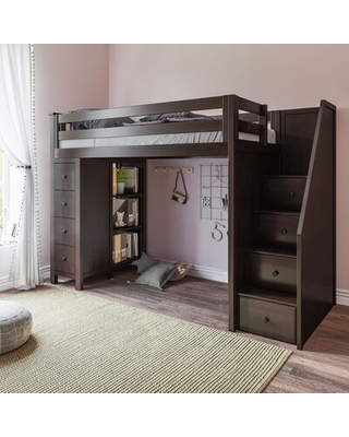 Sales for Ayres Twin Loft Bed with Drawers and Shelves Harriet Bee .