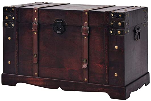 Amazon.com: Canditree Storage Trunk Wood, Antique Treasure Chest .