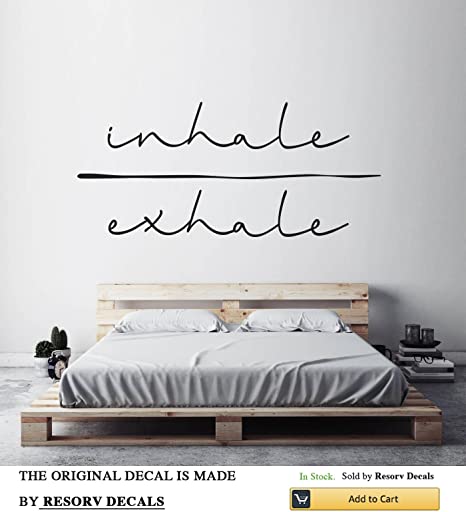 Amazon.com: Inhale Exhale Vinyl Wall Decals - Removable Decor Art .