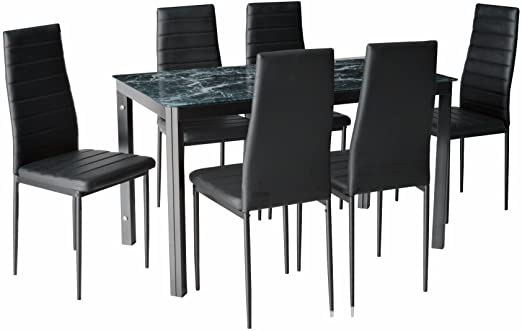 Amazon.com - IDS Online 7-Piece Dining Table and Chair Set for 6 .