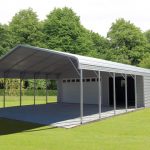 Our metal Carport and Garage Building hybrid design joins an open .