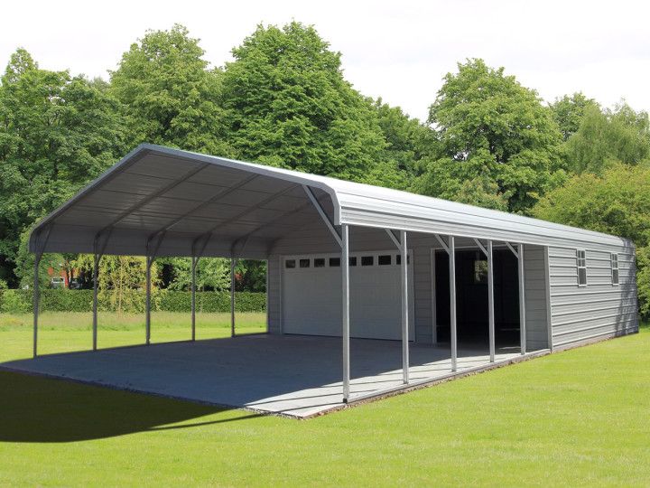Our metal Carport and Garage Building hybrid design joins an open .