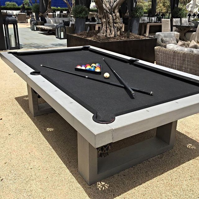 How cool is this? They sell outdoor pool tables out of concrete .