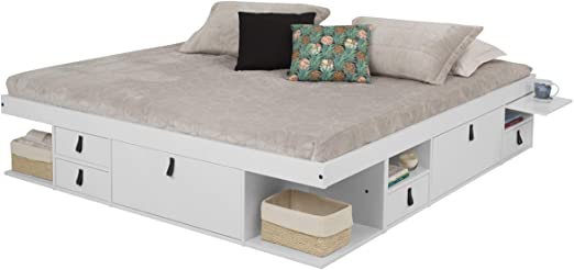 Amazon.com: Memomad Bali Storage Platform Bed with Drawers (King .