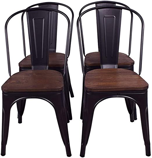 Amazon.com: H JINHUI Metal Dining Chairs, Indoor Outdoor Stackable .