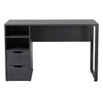 Shop Black Oak finish wood Writing Desk with side drawers .