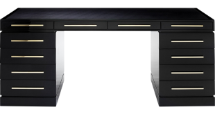 Black Desk With Drawers On Both Sides – golaria.com in 2020 | Desk .