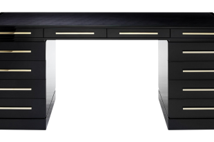 Black Desk With Drawers On Both Sides – golaria.com in 2020 | Desk .