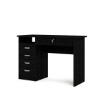 Tvilum 43 in. Rectangular Black Woodgrain 5 Drawer Writing Desk .