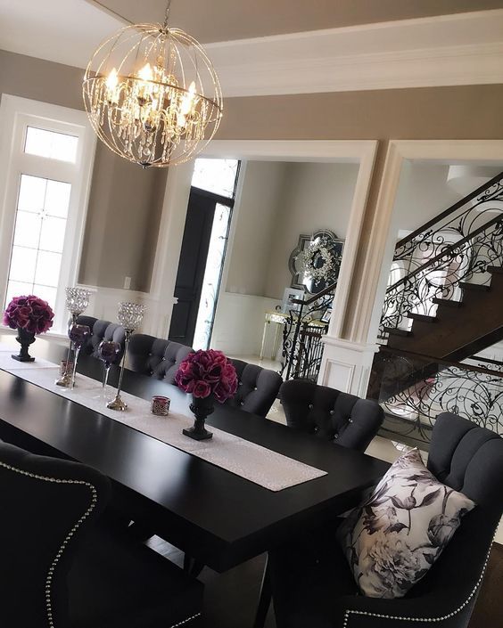 Black Dining Table Decorating Ideas