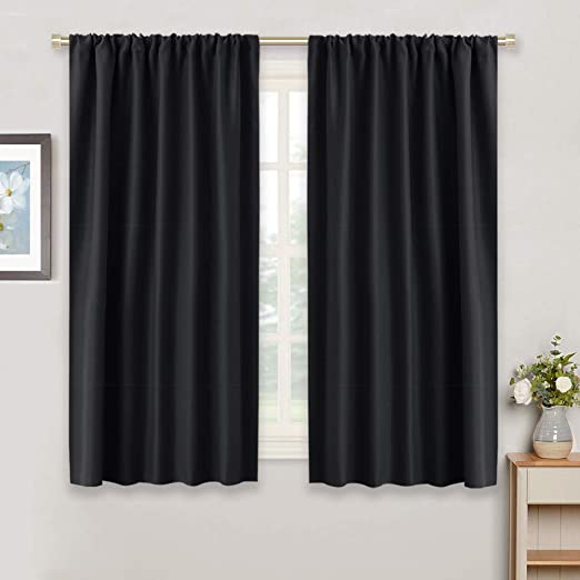 Amazon.com: RYB HOME Bedroom Blackout Curtains - Rod Pocket Top .