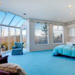 Blue and White Interiors | Blue bedroom, Blue carpet bedroom .