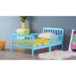 Bold Tones Classic Wooden Boys Girls Toddler Kids Bed Frame with .