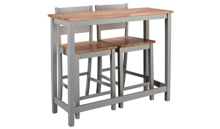 Buy Argos Home Chicago Bar Table and 2 Stools - Grey | Space .