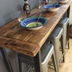 Reclaimed Wood Breakfast Bar Table | Kitchen bar table, Breakfast .