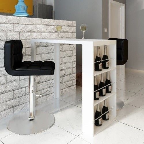 White Bar Table High Gloss Dining Table Bar High Stand Wine Rack .