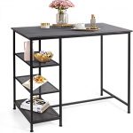 Amazon.com: COSTWAY Counter Height Pub Table, Modern Bar Table .