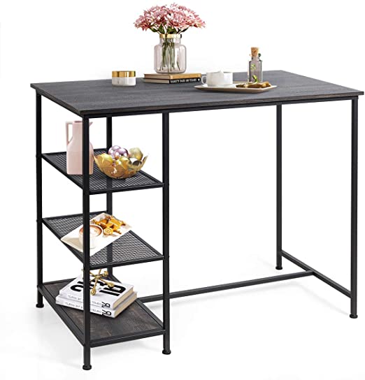 Amazon.com: COSTWAY Counter Height Pub Table, Modern Bar Table .