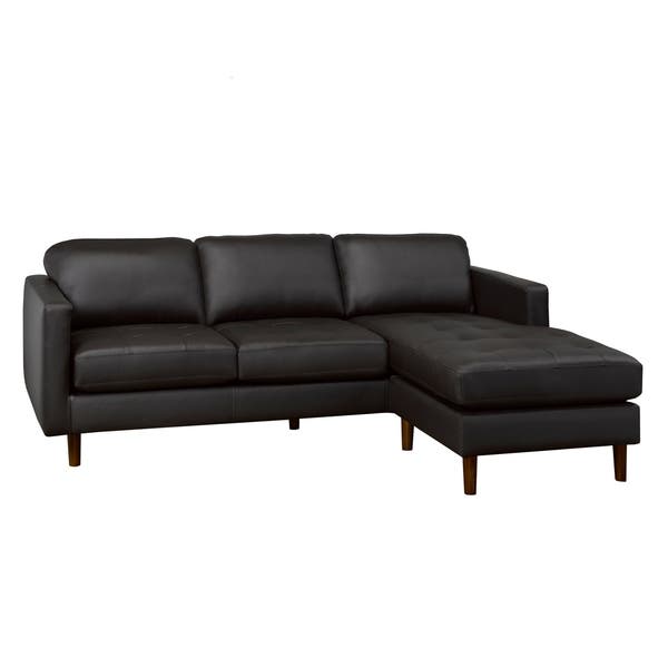 Shop Mack Mid Century Modern Chocolate Brown Top Grain Leather .