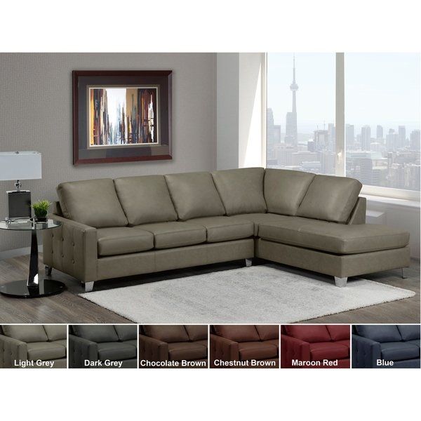 Brown Leather Tufted Sectional Sofa | Tufted sectional sofa .