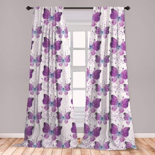 East Urban Home Ambesonne Butterfly Window Curtains, Surreal Star .