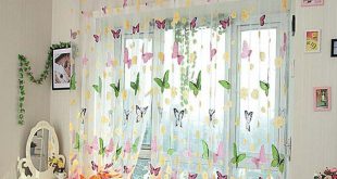 Butterfly Print Sheer Window Curtains Home Decoration | Alexnld.c